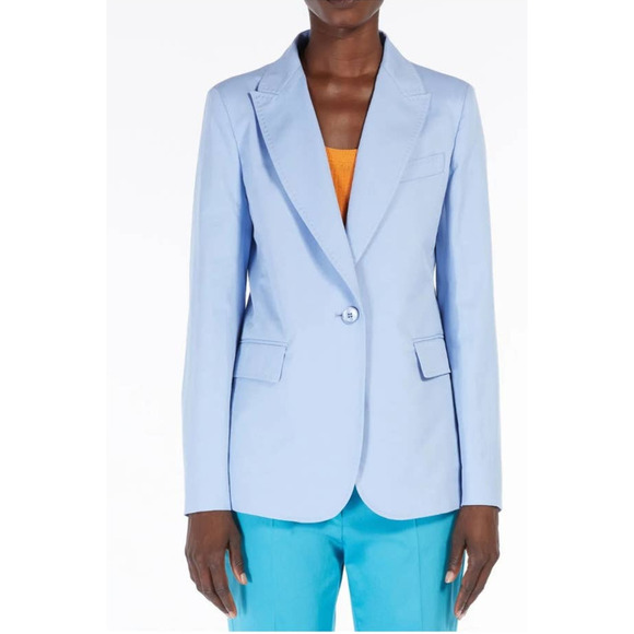 Weekend Max Mara Jackets & Blazers - Max Mara NEW Azzurro Cotton Twill Blazer Ladies size 16